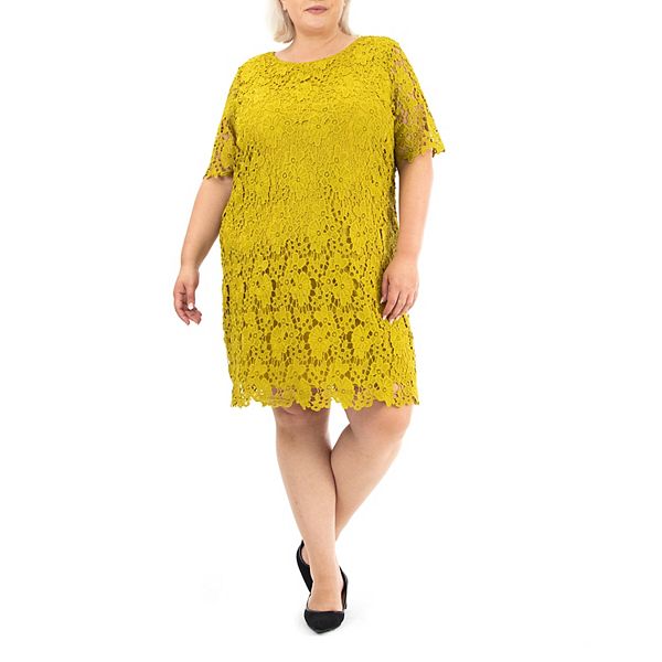 Plus Size Nina Leonard Lace Sheath Dress