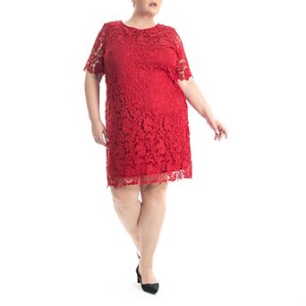 Plus Size Nina Leonard Lace Sheath Dress