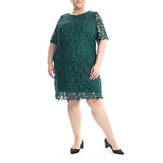 Plus Size Nina Leonard Lace Sheath Dress