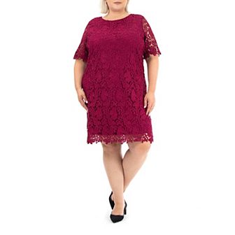 Plus Size Nina Leonard Lace Sheath Dress