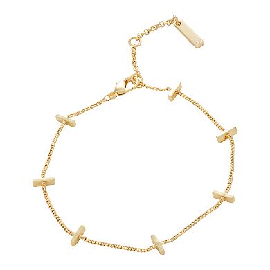 Nine West Gold Tone Crystal 3-Pack Ankle Bracelets Set