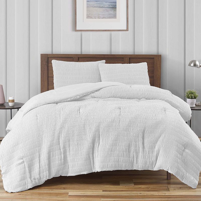 Threaded Bexley Comforter set, White, Twin