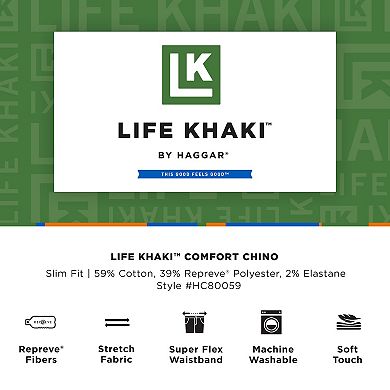 Men's Haggar® Life Khaki™ Slim-Fit Comfort Chino Pants
