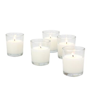 Stonebriar Collection Unscented Long-Burning Clear Glass Votive Candles 49-piece Set