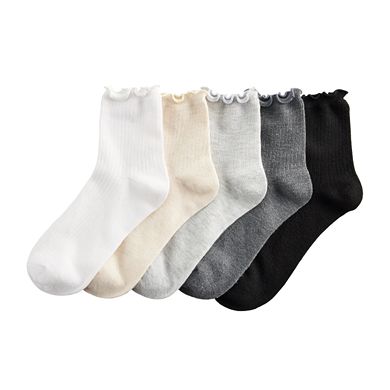 Women's Sonoma Goods For Life® 5-Pack Lettuce Edge Ankle Socks