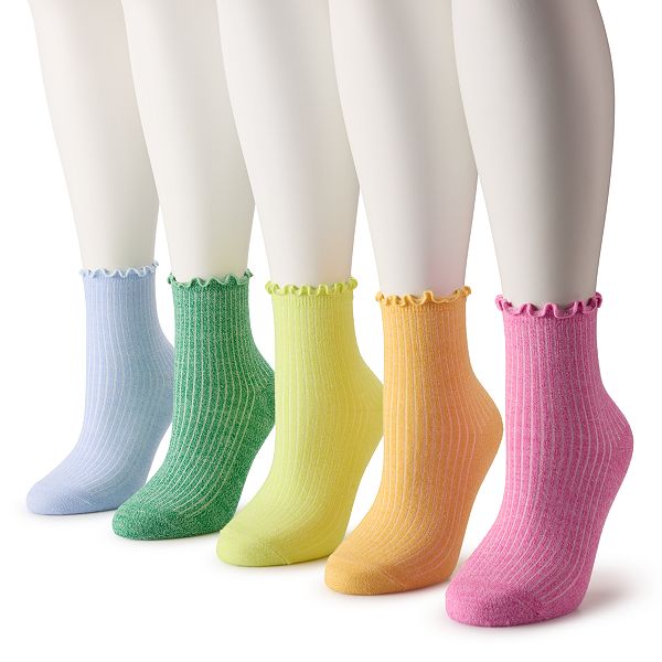 Women's Sonoma Goods For Life® 5-Pack Lettuce Edge Ankle Socks