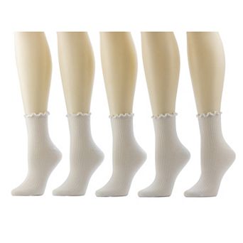 Women's Sonoma Goods For Life® 5-Pack Lettuce Edge Ankle Socks