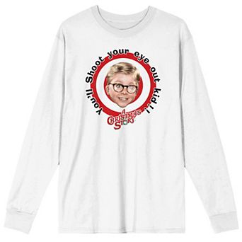 Men's A Christmas Story Bullseye You'll Shoot Your Eye Out Long Sleeve Tee