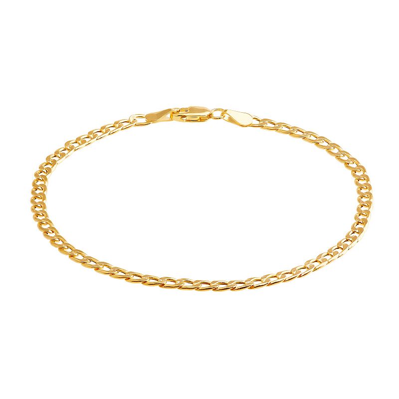 Everlasting Gold 10k Gold Curb Chain Bracelet, Womens, Size: 7.5, Yello