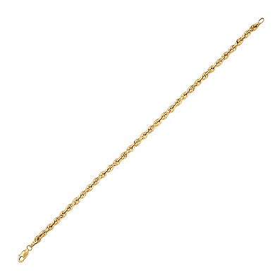 Everlasting Gold 14k Gold Rope Chain Bracelet
