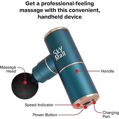 SkyMall Mini Massage Gun, Small Deep Tissue Percussion Muscle Massager Gun - Green
