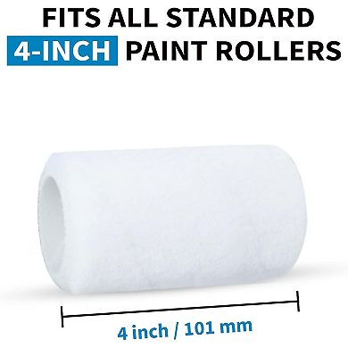 Precision Defined Paint Roller Replacement Covers For Roller Brushes 4-inch 6-pack (1/2-inch Nap)