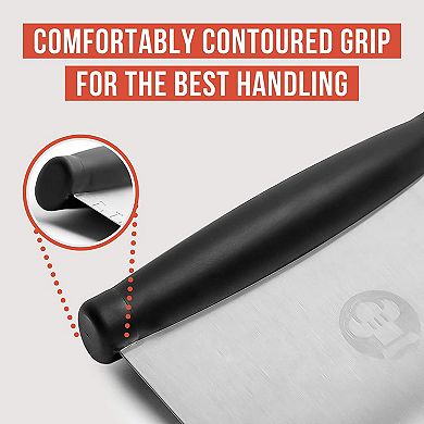 Chef Pomodoro Multi-purpose 6-inch Bench Scraper, Pizza Dough Scraper, Stainless Steel Chopper