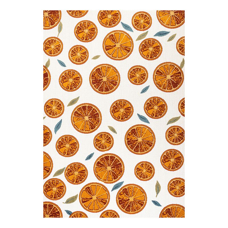 Coastal Indoor/Outdoor Rug, Orange, 8X10 Ft