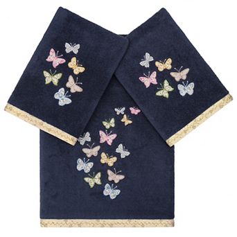Linum Home Textiles Turkish Cotton Mariposa 3 pc Embellished Towel Set