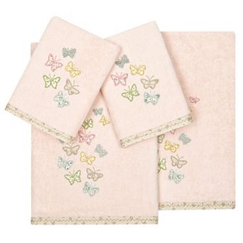 Linum Home Textiles Turkish Cotton Mariposa 4 pc Embellished Towel Set