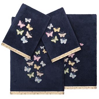 Linum Home Textiles Turkish Cotton Mariposa 4 pc Embellished Towel Set