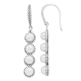 SIRI USA by TJM Sterling Silver Freshwater Cultured Pearl Linear Earwire Earrings