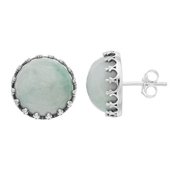 SIRI USA by TJM Sterling Silver Jade Stud Earrings