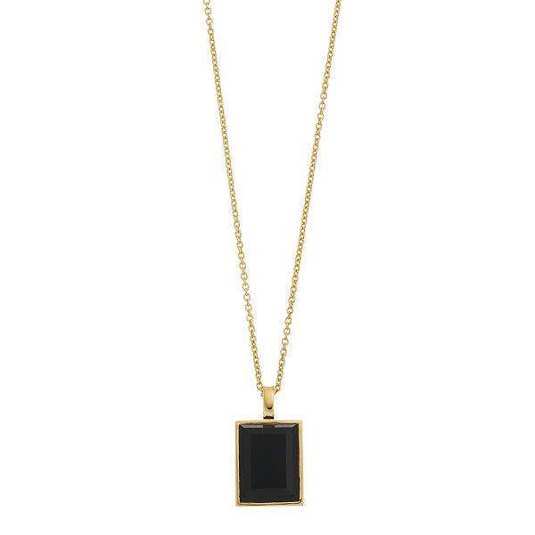SIRI USA by TJM Octagon Cut Black Onyx Pendant Necklace