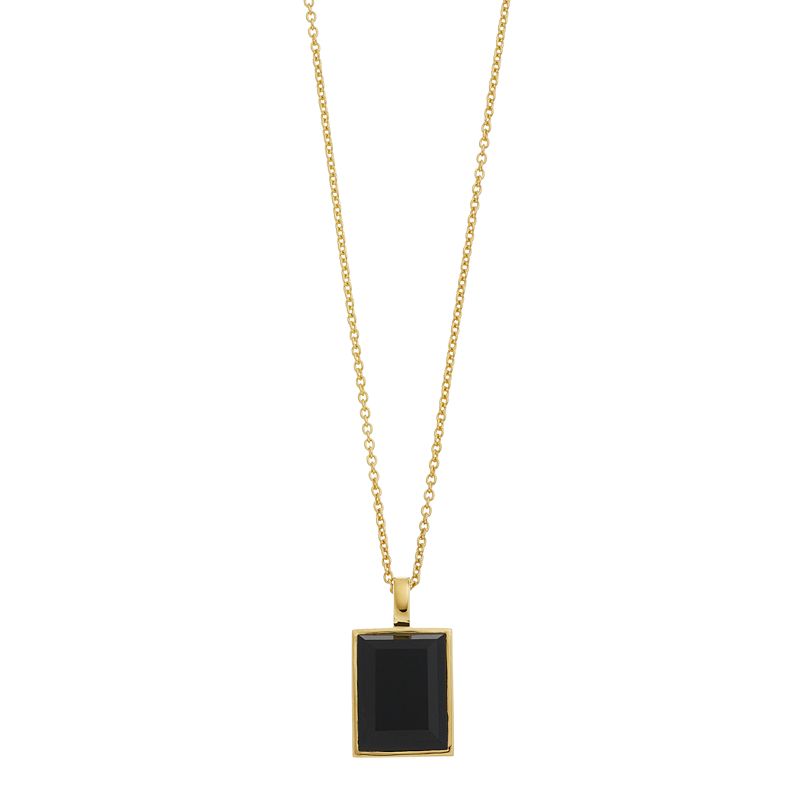 SIRI USA by TJM Octagon Cut Black Onyx Pendant Necklace, Women's,