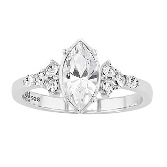 SIRI USA by TJM Sterling Silver Marquise Crystal Ring