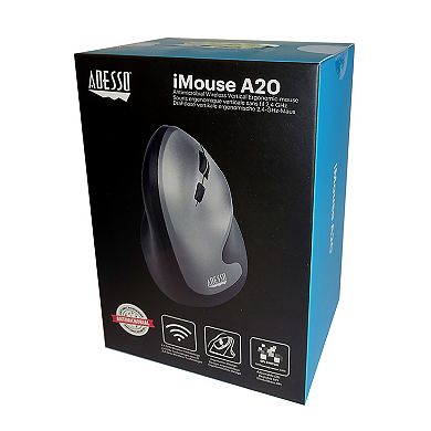 Adesso Antimicrobial Wireless Vertical Mouse