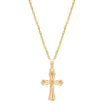 Everlasting Gold 10k Gold Cross Pendant
