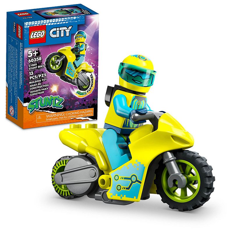 LEGO City Cyber Stunt Bike 60358 Building Toy Set, Multicolor