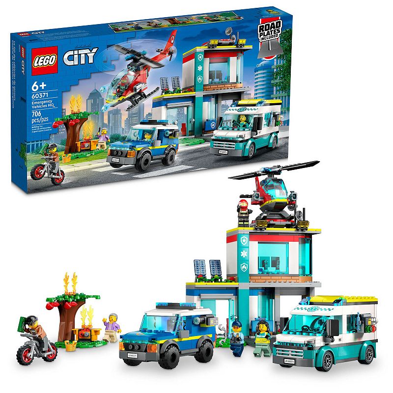 LEGO City Emergency Vehicles HQ 60371 Building Toy Set, Multicolor