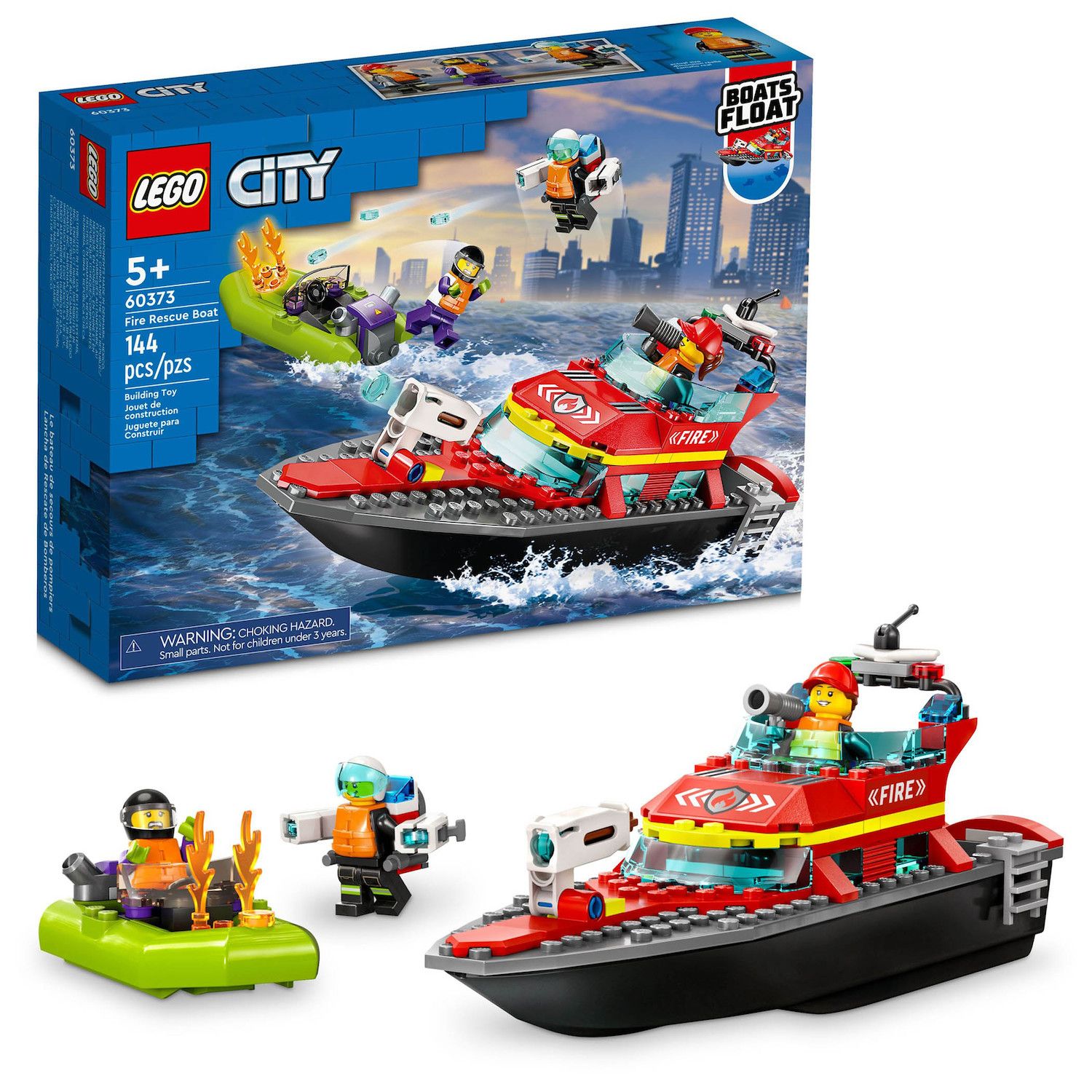 Детские конструкторы LEGO City Fire Rescue Boat 60373 Building Toy Set — фото 1