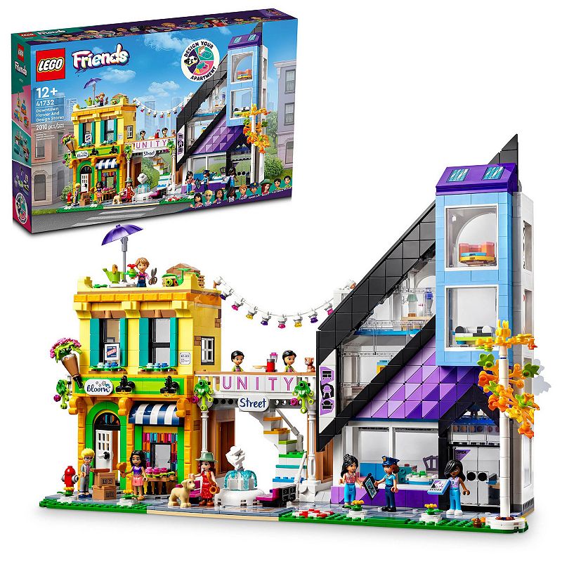 LEGO Friends Downtown Flower and Design Stores 41732 Building Toy Set, Mult