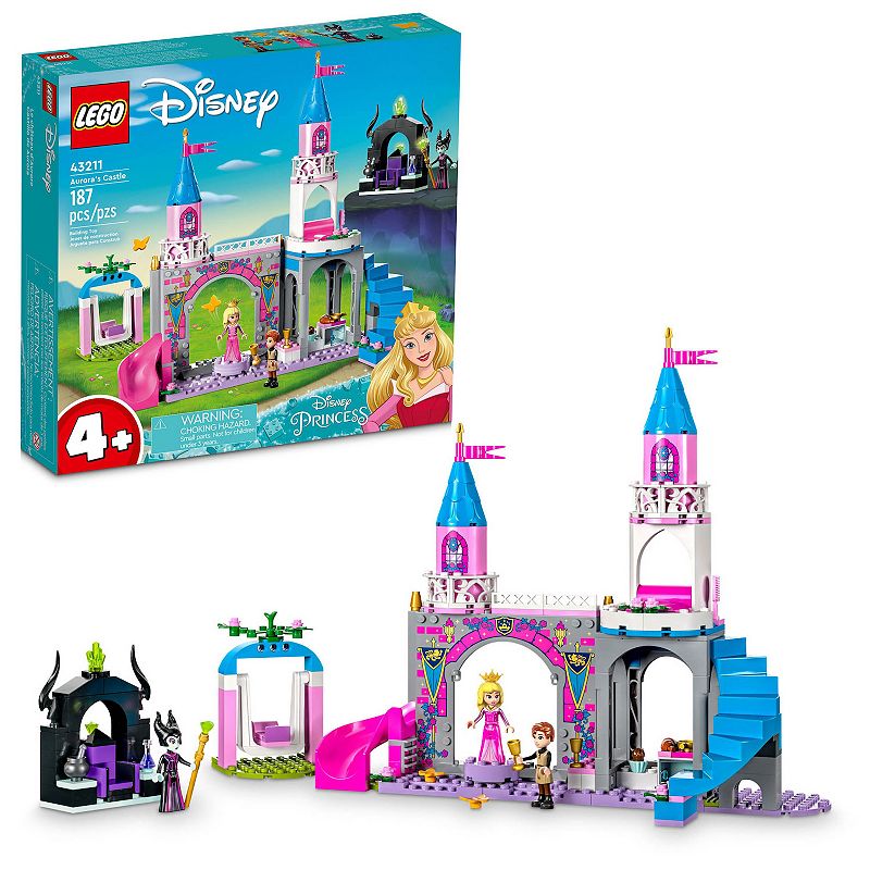 LEGO Disney Aurora’s Castle 43211 Building Toy Set, Multicolor