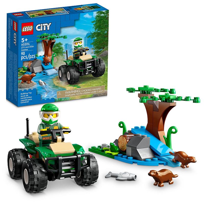 LEGO City ATV and Otter Habitat 60394 Building Toy Set, Multicolor