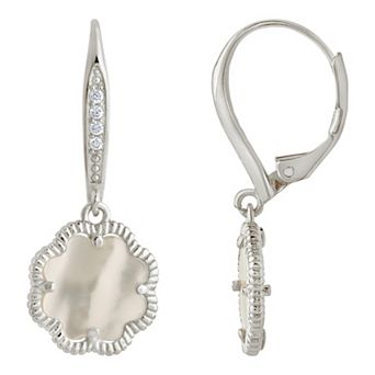 MC Collective Mother-of-Pearl Flower Medallion Drop Earrings