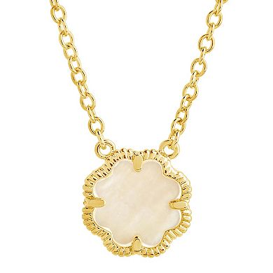 MC Collective Mother-of-Pearl Flower Medallion Necklace