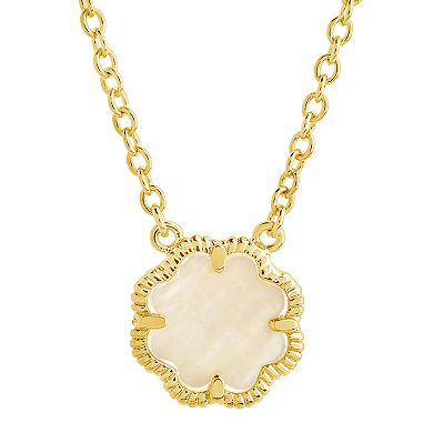 MC Collective Mother-of-Pearl Flower Medallion Necklace