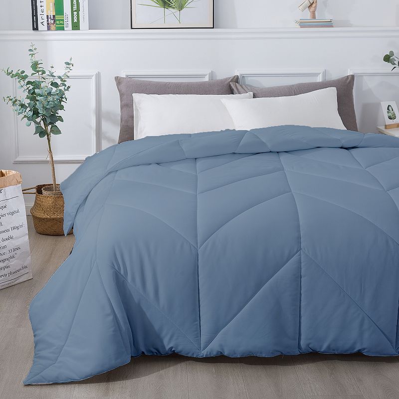 Dream On Chevron Stitch Down-Alternative Comforter, Blue, Twin