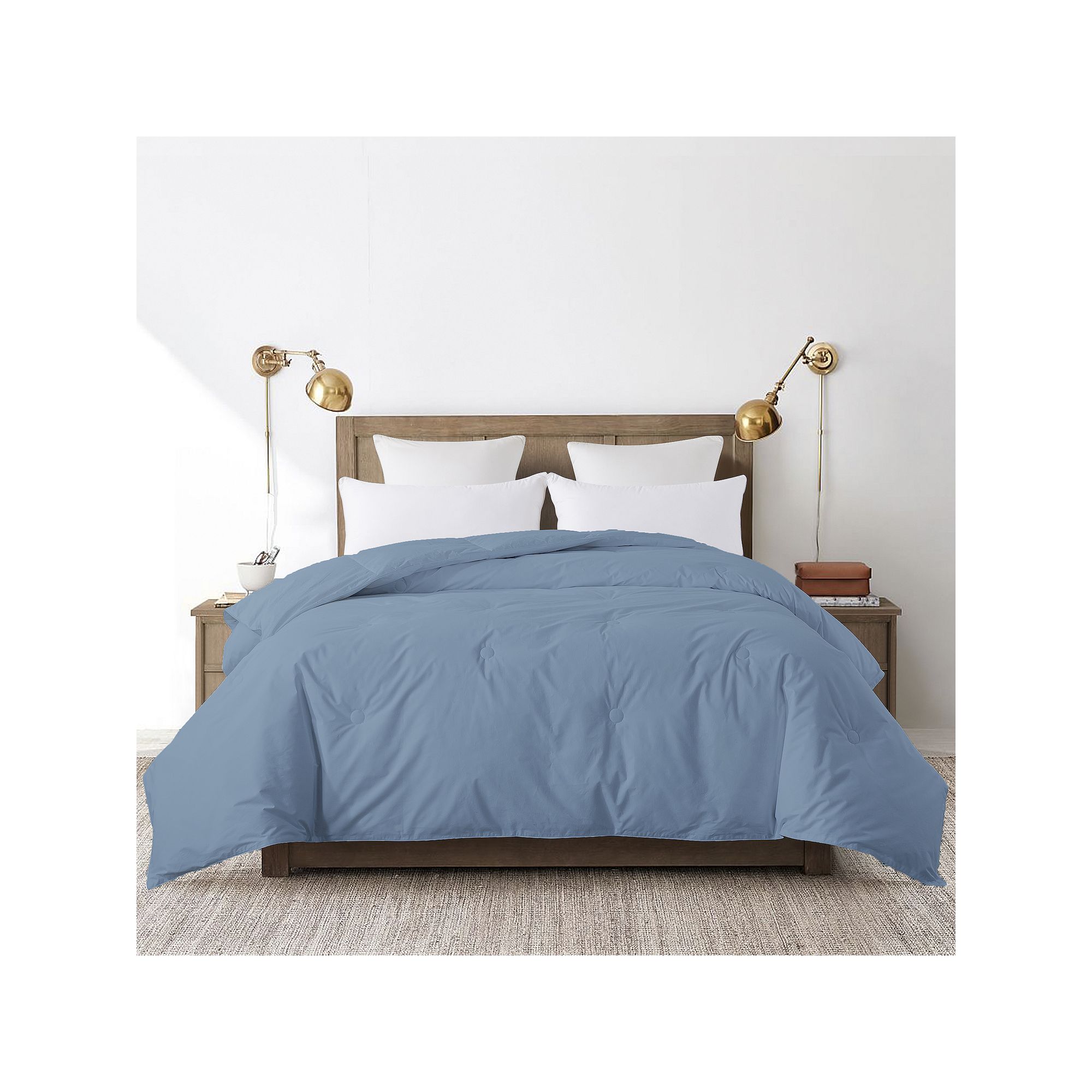 Dream On Decorative Button Stitch Down-Alternative Comforter, Blue