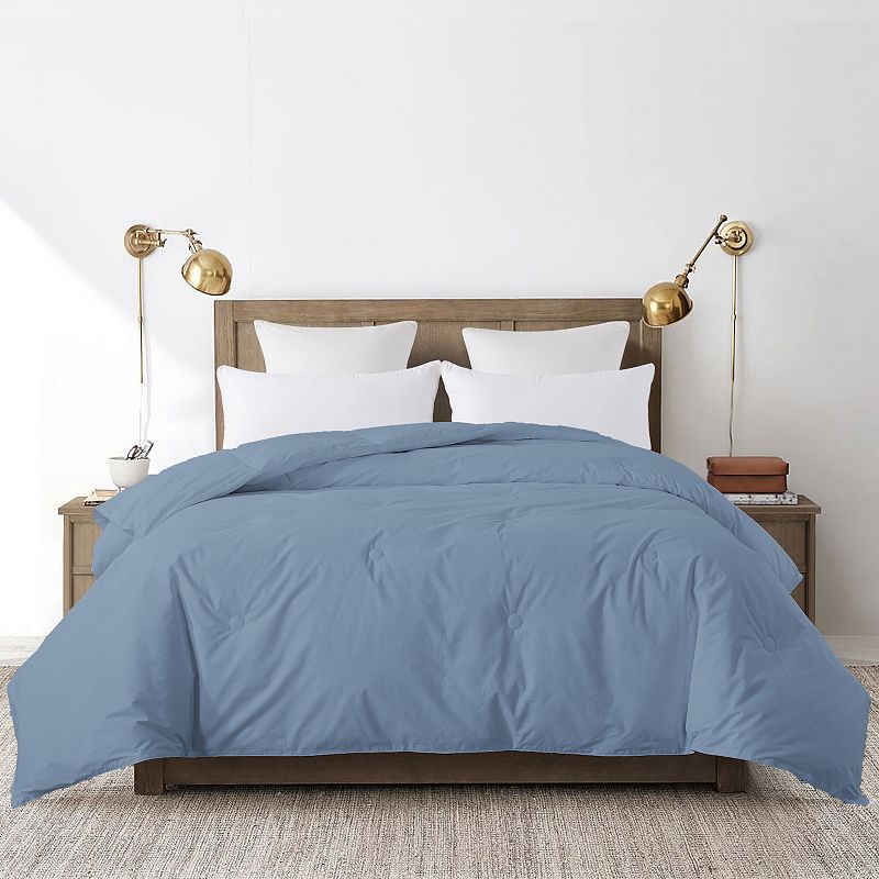 Dream On Decorative Button Stitch Down-Alternative Comforter, Blue, Full/Qu