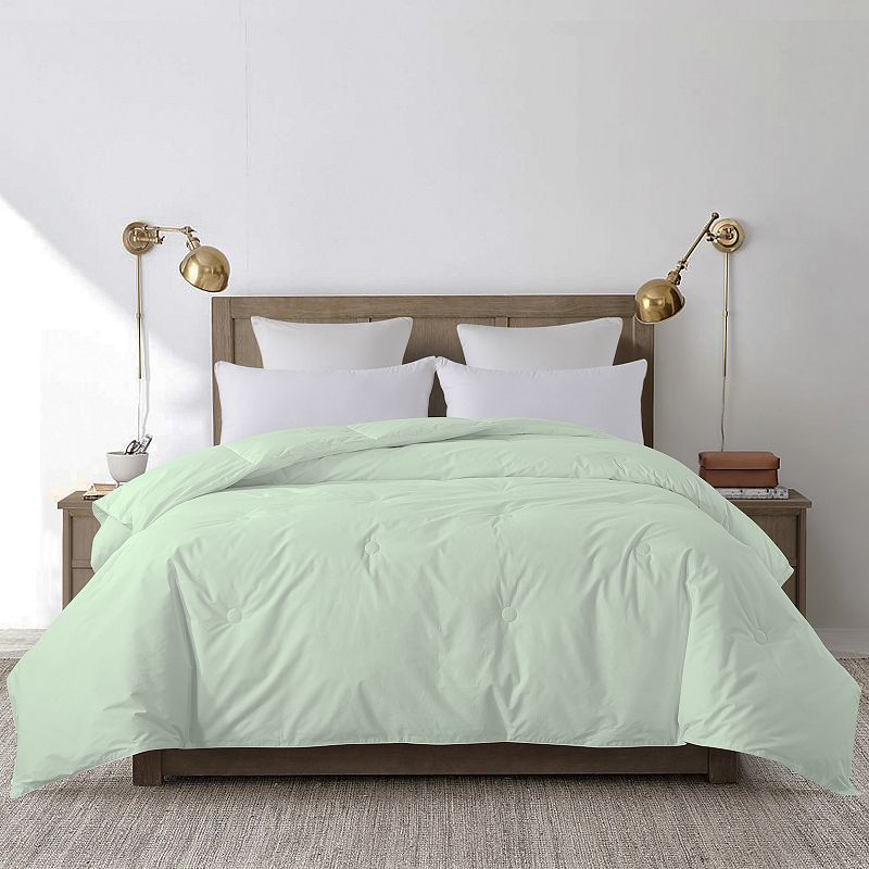 Dream On Decorative Button Stitch Down-Alternative Comforter, Green, Twin
