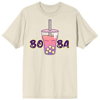 Men's Bobadorable Pink & Purple Boba Drink Tee