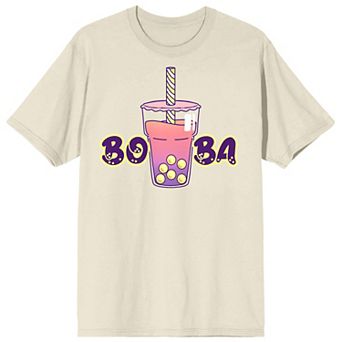 Men's Bobadorable Pink & Purple Boba Drink Tee