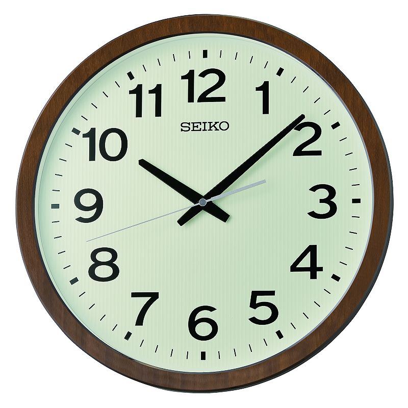 Seiko Faux Wood Wall Clock, Brown