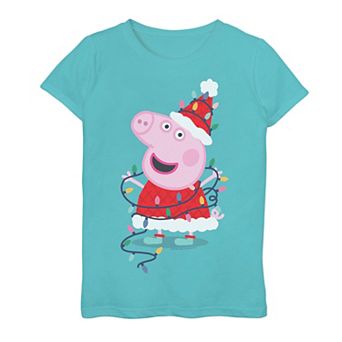 Girls 7-16 Peppa Pig Christmas Lights Graphic Tee