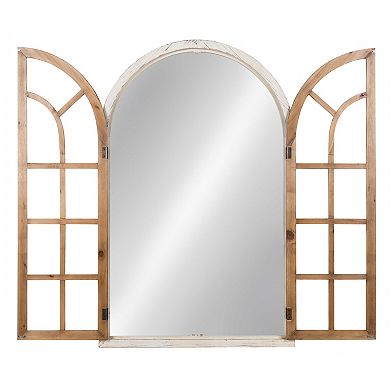 Kate and Laurel Boldmere Faux Windowpane Arched Wall Mirror