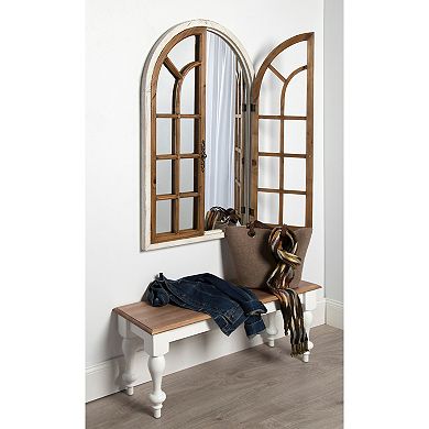 Kate and Laurel Boldmere Faux Windowpane Arched Wall Mirror