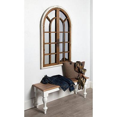 Kate and Laurel Boldmere Faux Windowpane Arched Wall Mirror