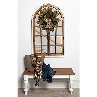 Kate and Laurel Boldmere Faux Windowpane Arched Wall Mirror