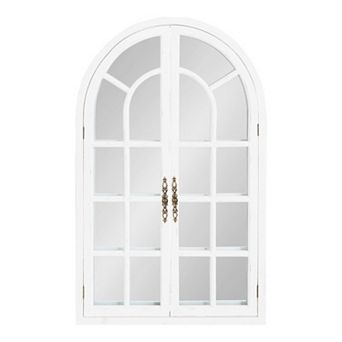 Kate and Laurel Boldmere Faux Windowpane Arched Wall Mirror